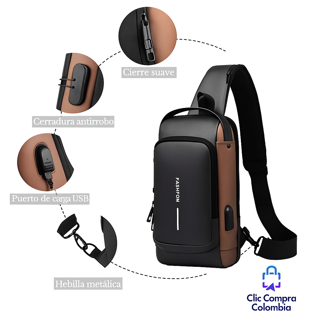 🎒 Bolso Antirrobo con Puerto USB – Seguridad, estilo y funcionalidad en un solo accesorio