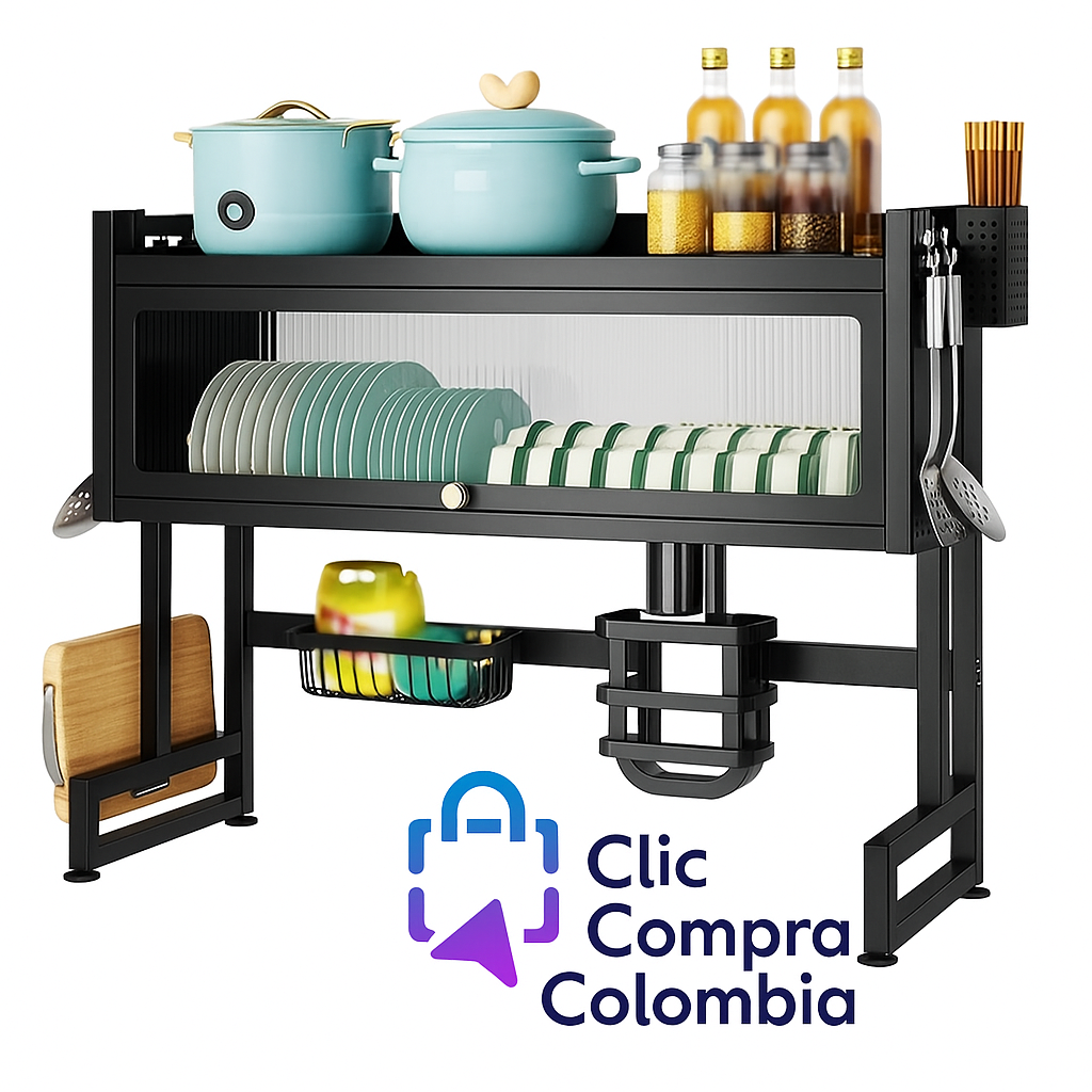 🍽️ Escurridor de Platos con Almacenamiento – Orden y limpieza en tu cocina sin ocupar espacio