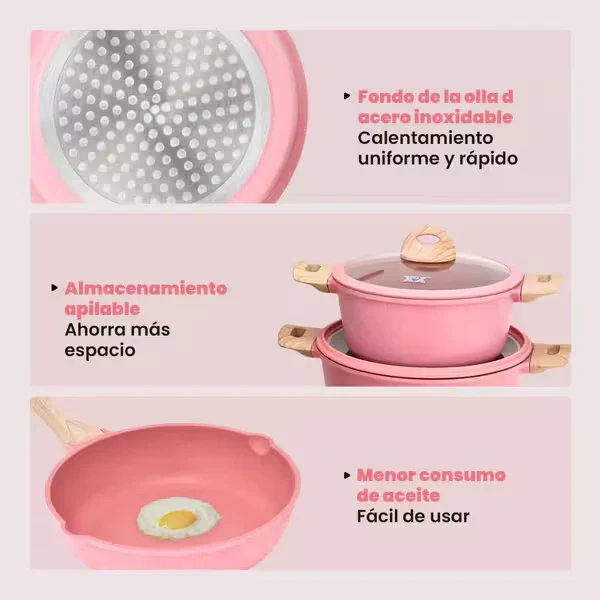 🛒 Set X13 Ollas Antiadherentes – ¡Cocina Fácil, Elegante y sin que nada se Pegue!