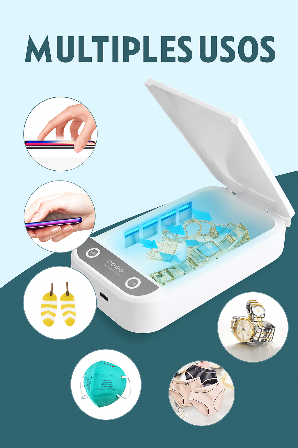 🔒✨Caja esterilizadora multifunción con luz UV y aromaterapia – ¡Desinfecta, perfuma y protege lo que más usas!