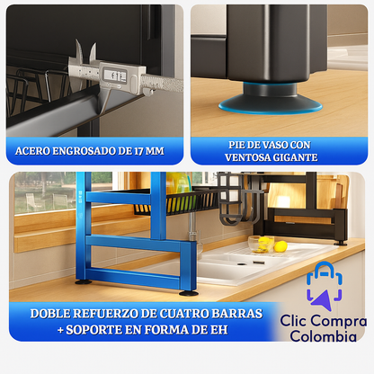 🍽️ Escurridor de Platos con Almacenamiento – Orden y limpieza en tu cocina sin ocupar espacio