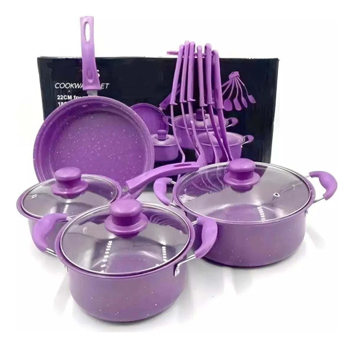 🛒 Set X13 Ollas Antiadherentes – ¡Cocina Fácil, Elegante y sin que nada se Pegue!