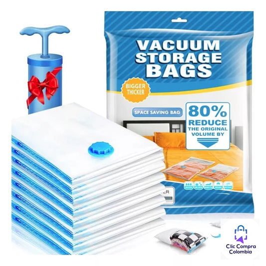 📦 Set de 5 Bolsas de Empaque al Vacío + Bomba Manual – ¡Ahorra espacio y protege tu ropa!