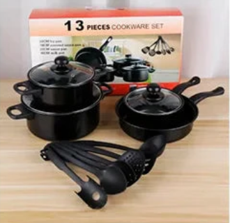 🛒 Set X13 Ollas Antiadherentes – ¡Cocina Fácil, Elegante y sin que nada se Pegue!