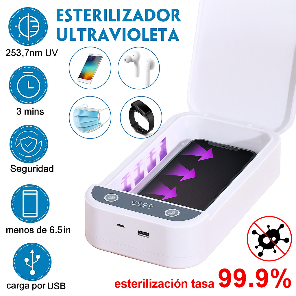 🔒✨Caja esterilizadora multifunción con luz UV y aromaterapia – ¡Desinfecta, perfuma y protege lo que más usas!