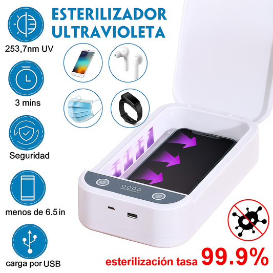 🔒✨Caja esterilizadora multifunción con luz UV y aromaterapia – ¡Desinfecta, perfuma y protege lo que más usas!