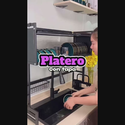 🍽️ Escurridor de Platos con Almacenamiento – Orden y limpieza en tu cocina sin ocupar espacio