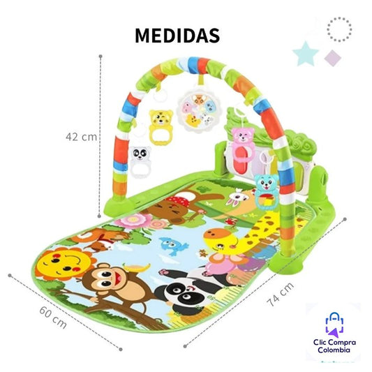 🎹👶Tapete Gimnasio Musical 3 en 1 para Bebés – Estimula, Juega y Aprende